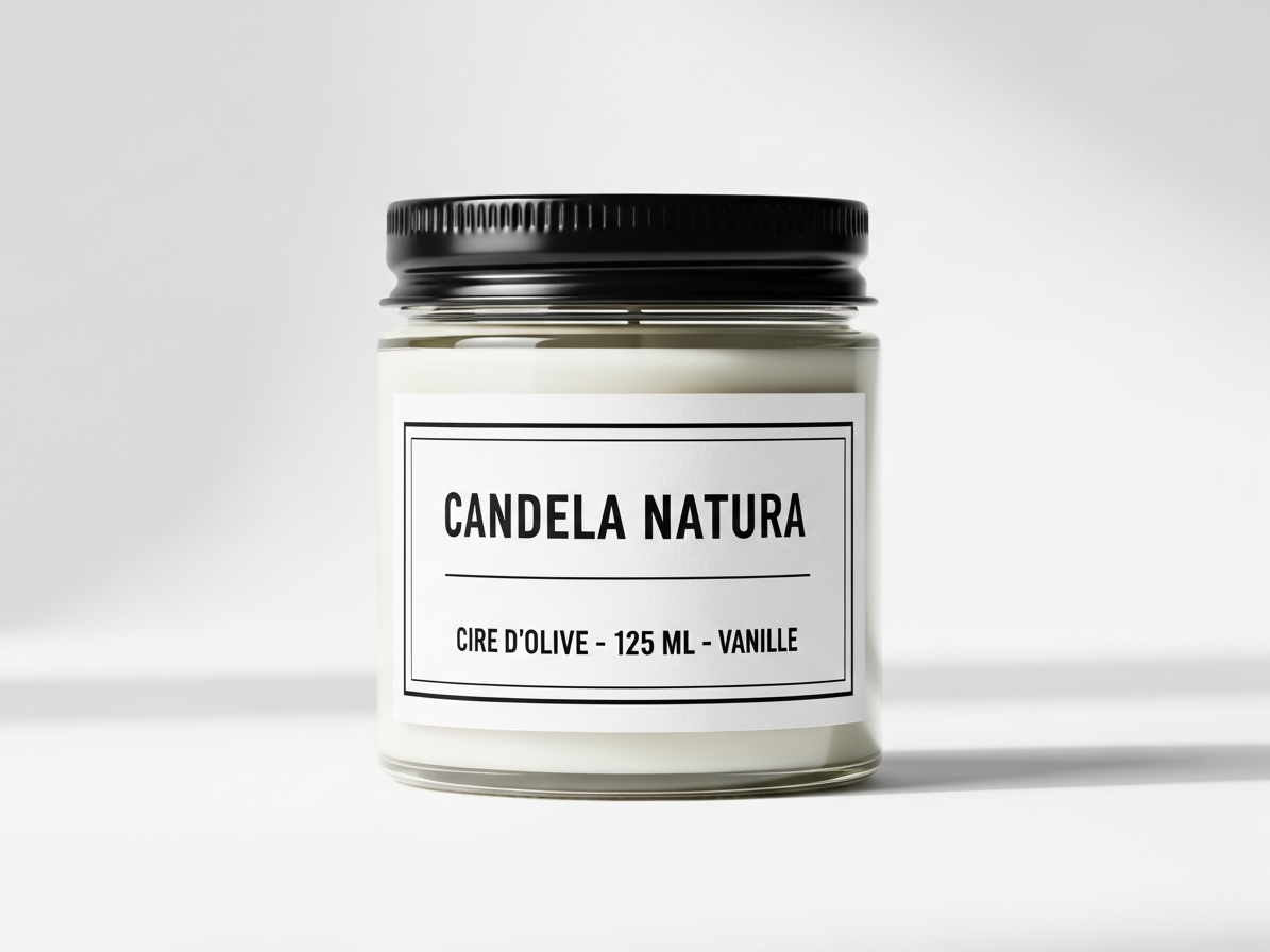 Bocal en verre 125ml bouchon noir mat — Candela Natura